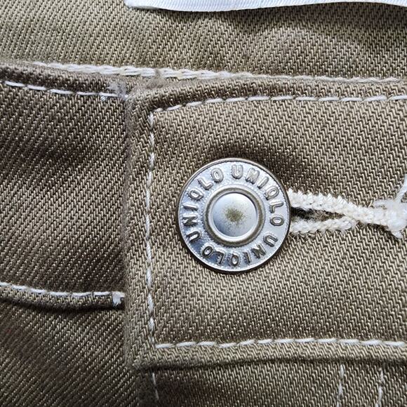 Uniqlo X Plant Girl NYC Jeans Womens 29 Brown Green The 420 Pant Hand Dyed Paint - Picture 3 of 16